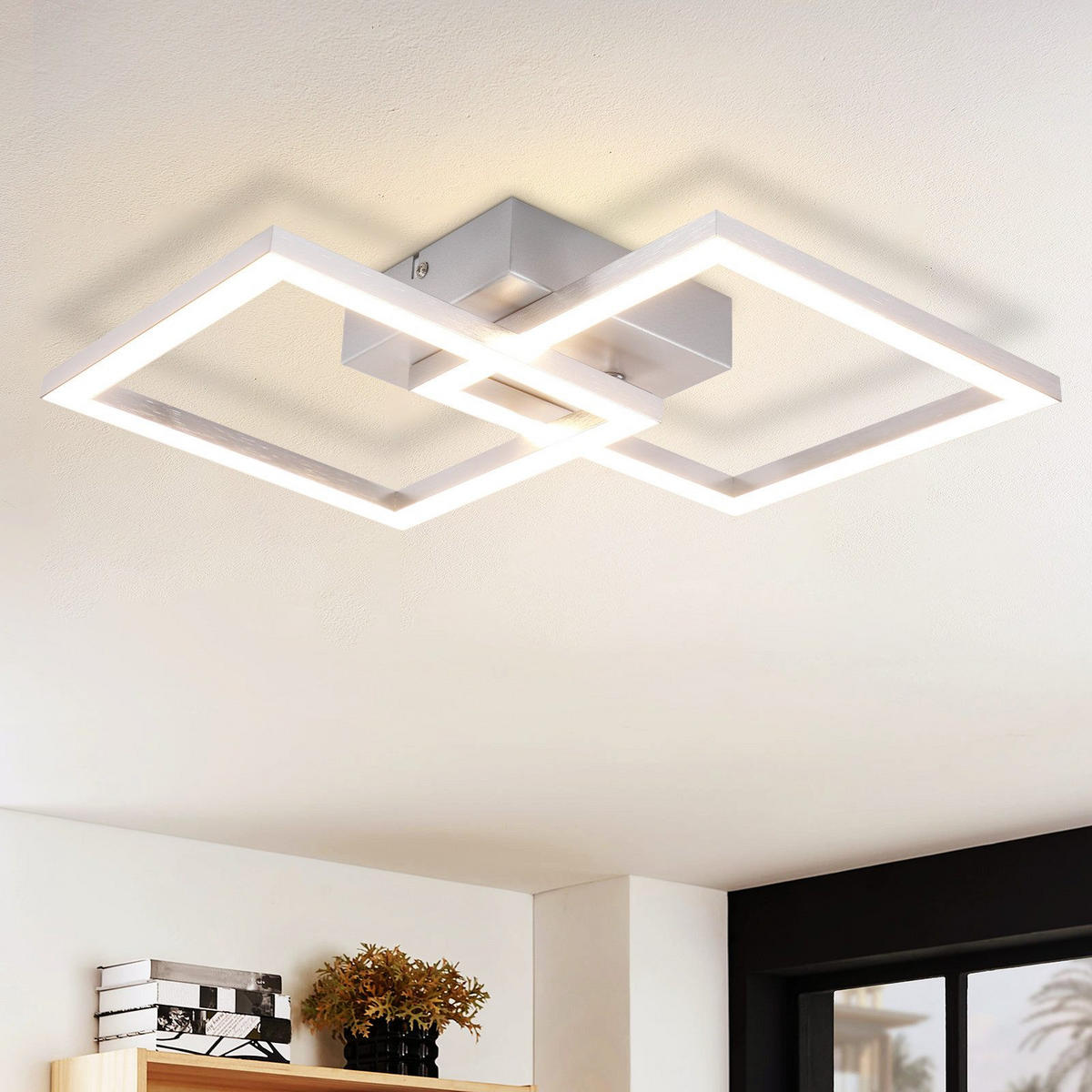 LED-DECKENLEUCHTE Mansell 33/33/6.2 cm - Silberfarben, Metall (33/33/6.2cm) - Nettlife
