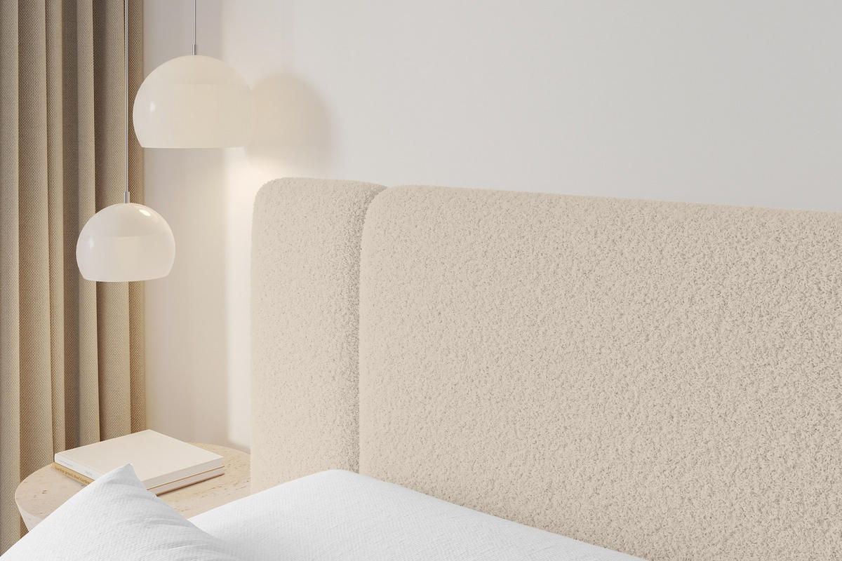 BOXBETT mit Matratze H4 - EVON Zanozek - 140x200 cm Dunkelbeige - Cappuccino, Holzwerkstoff (140/200cm) - ALTDECOR