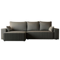 ECKSOFA Tobi mit Bettkasten und Schlaffunktion, L-Form/XL-Form, Cordstoff, Universal - Grau, Holzwerkstoff (276/145cm) - 4ALL HOME