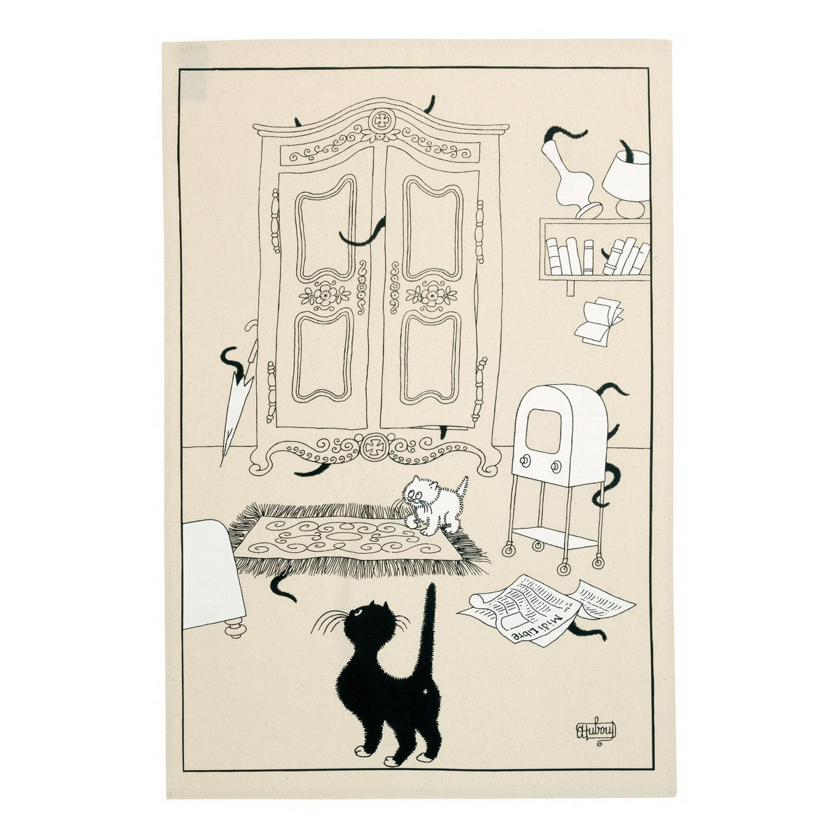 GESCHIRRTUCH Dubout Cache-cache ekrü 48 x 72 cm - Weiß, Textil (48/72cm) - Winkler
