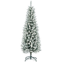 WEIHNACHTSBAUM DE-41572 Schlank, Kunstschnee, 183 cm Grün - Grün, Kunststoff (183cm) - ComfortXL