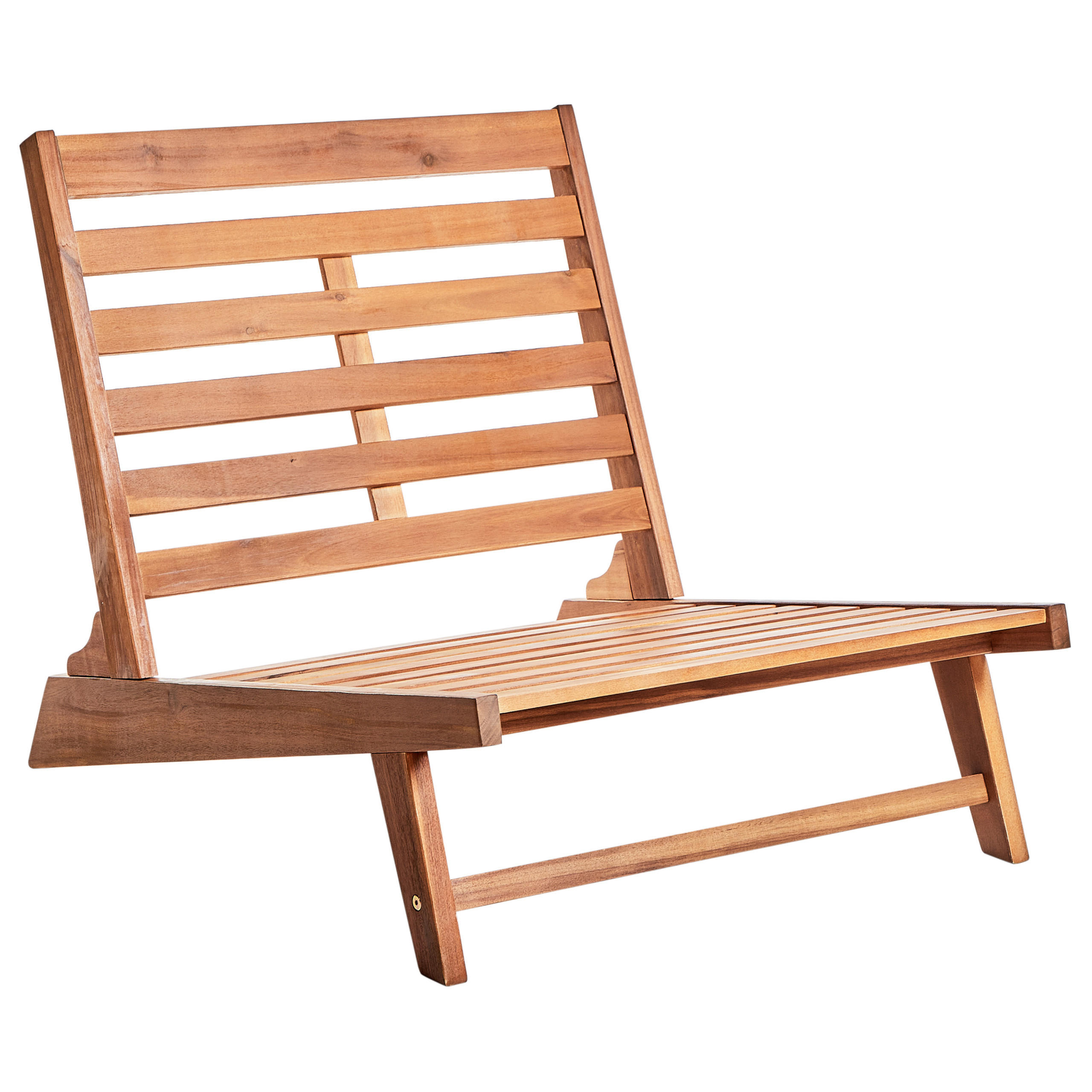 GARTENSESSEL Heller Holzfarbton Micciano - Hellbraun/Weiß, Holz (70/71/91cm) - Beliani
