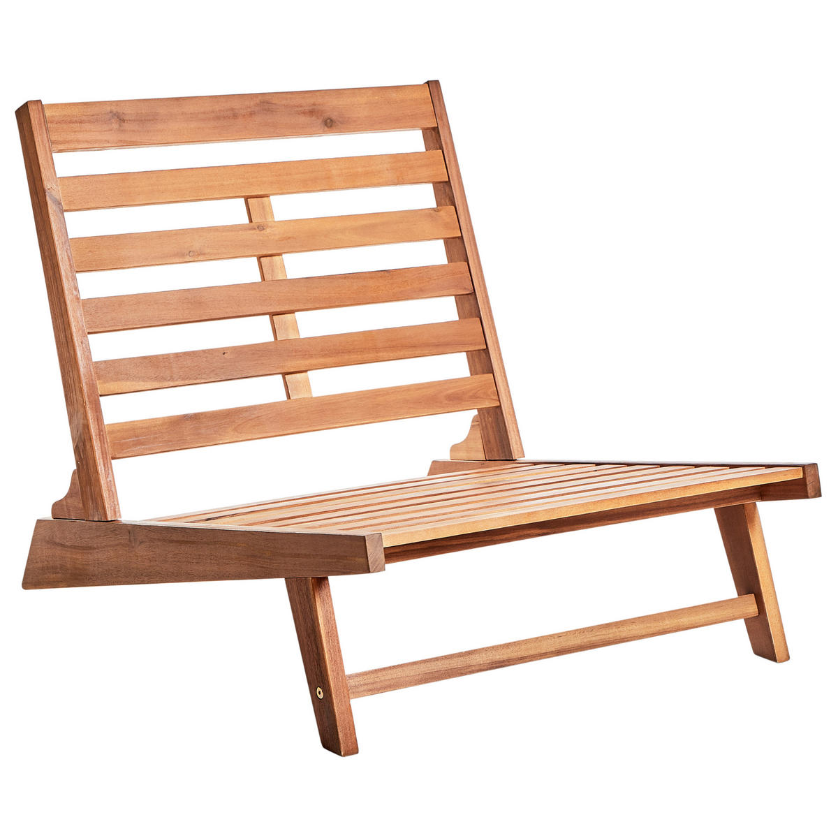 GARTENSESSEL Heller Holzfarbton Micciano - Hellbraun/Weiß, Holz (70/71/91cm) - Beliani