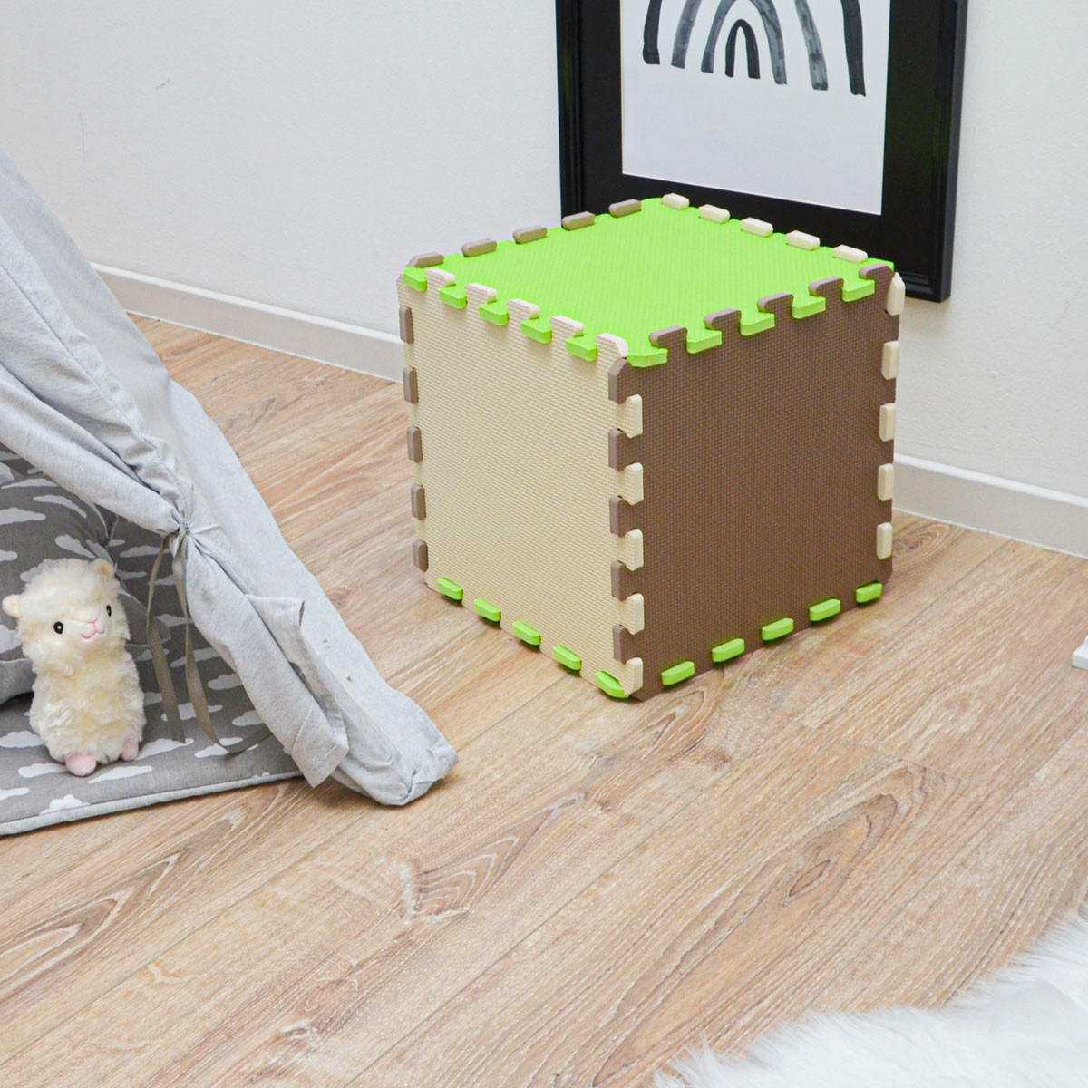 SPIELMATTE ab Null - 270/90 cm Puzzlematte Beige - Multicolor, Kunststoff (30/30cm) - Littletom