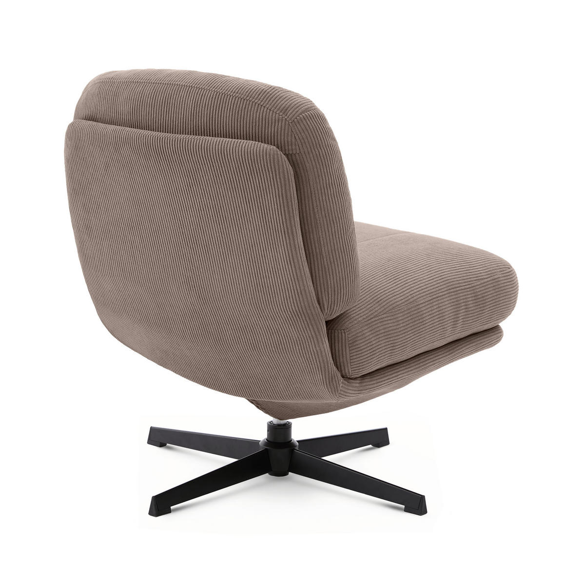 DREHSESSEL Lena aus moderner Cord taupefarbenem - Taupe/Schwarz, Textil/Metall (67/80/78cm) - Sicaan