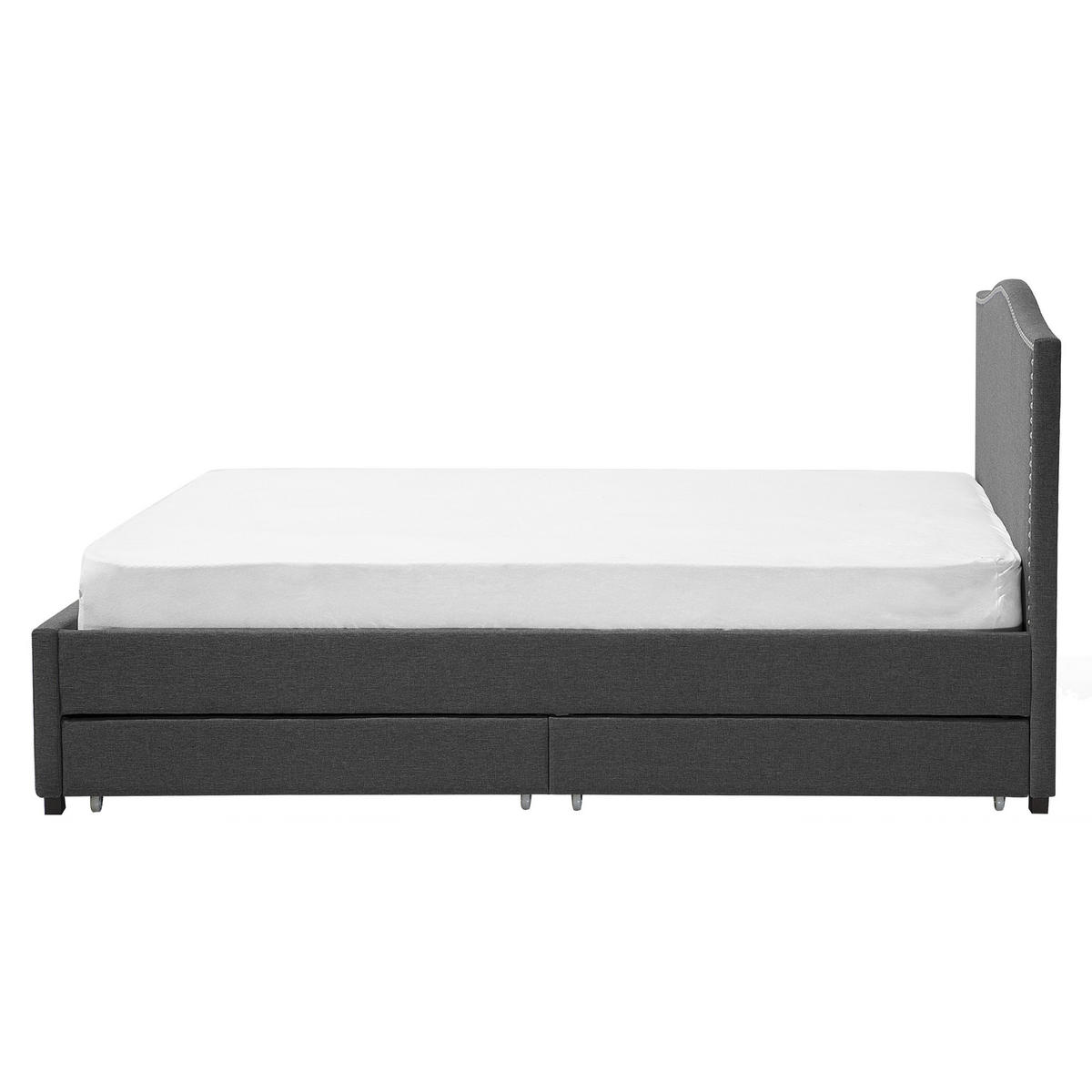 POLSTERBETT 160/200 cm Dunkelgrau Montpellier - Dunkelgrau, Textil (160/200cm) - Beliani