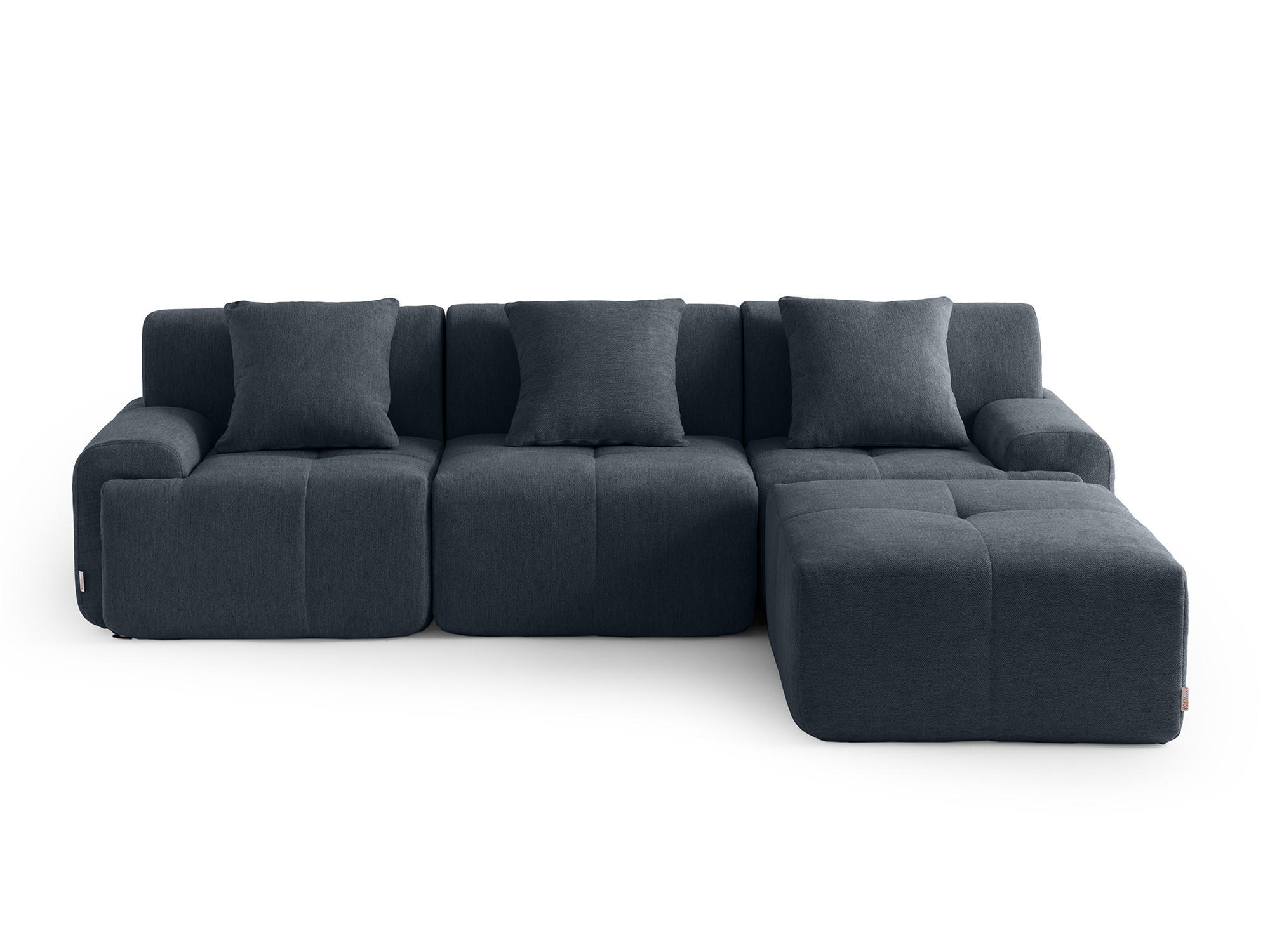 ROHOVÁ sedačka chenille modrosivá - modrosivá, textil (260/190cm) - MILYsofa
