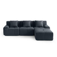 ROHOVÁ sedačka chenille modrosivá - modrosivá, textil (260/190cm) - MILYsofa
