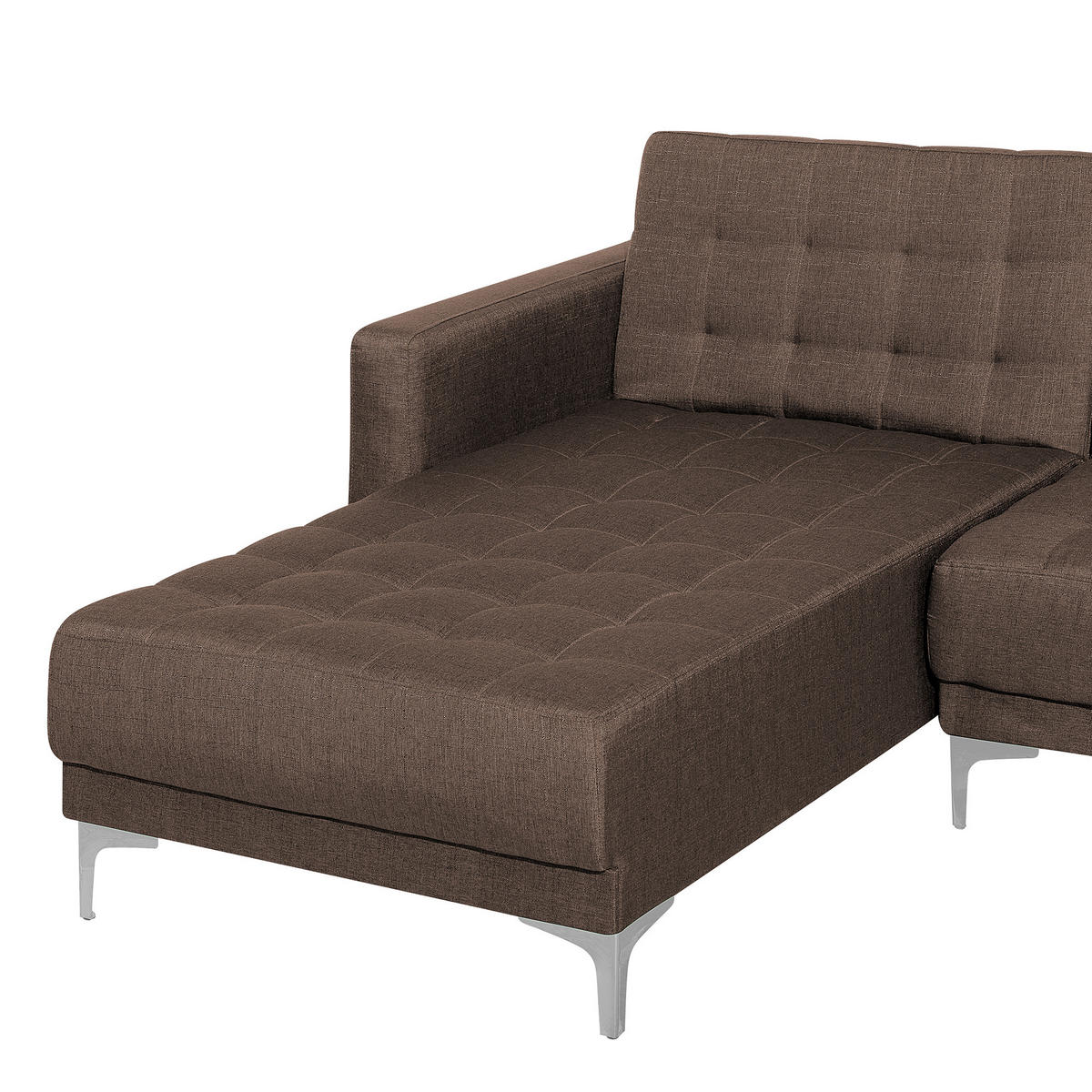 SCHLAFSOFA linksseitig mit Ottomane Polsterbezug Dunkelbraun Aberdeen - Dunkelbraun, Textil (267/168cm) - Beliani