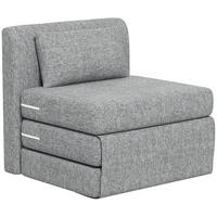 BODENSESSEL 2-in-1 Klappbar Schlafsofa mit Kordoptik für Wohnzimmer, Grau - Grau, Textil/Metall (75/74/80cm) - HOMCOM
