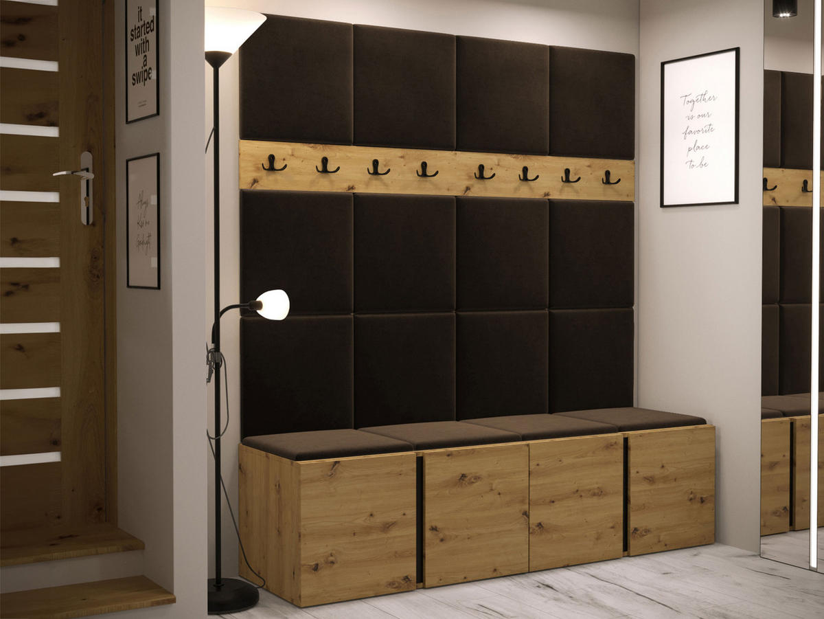 GARDEROBEN-SET Orion V - Eiche Artisan/Braun, Holzwerkstoff/Kunststoff (168/186/46cm) - MIRJAN24