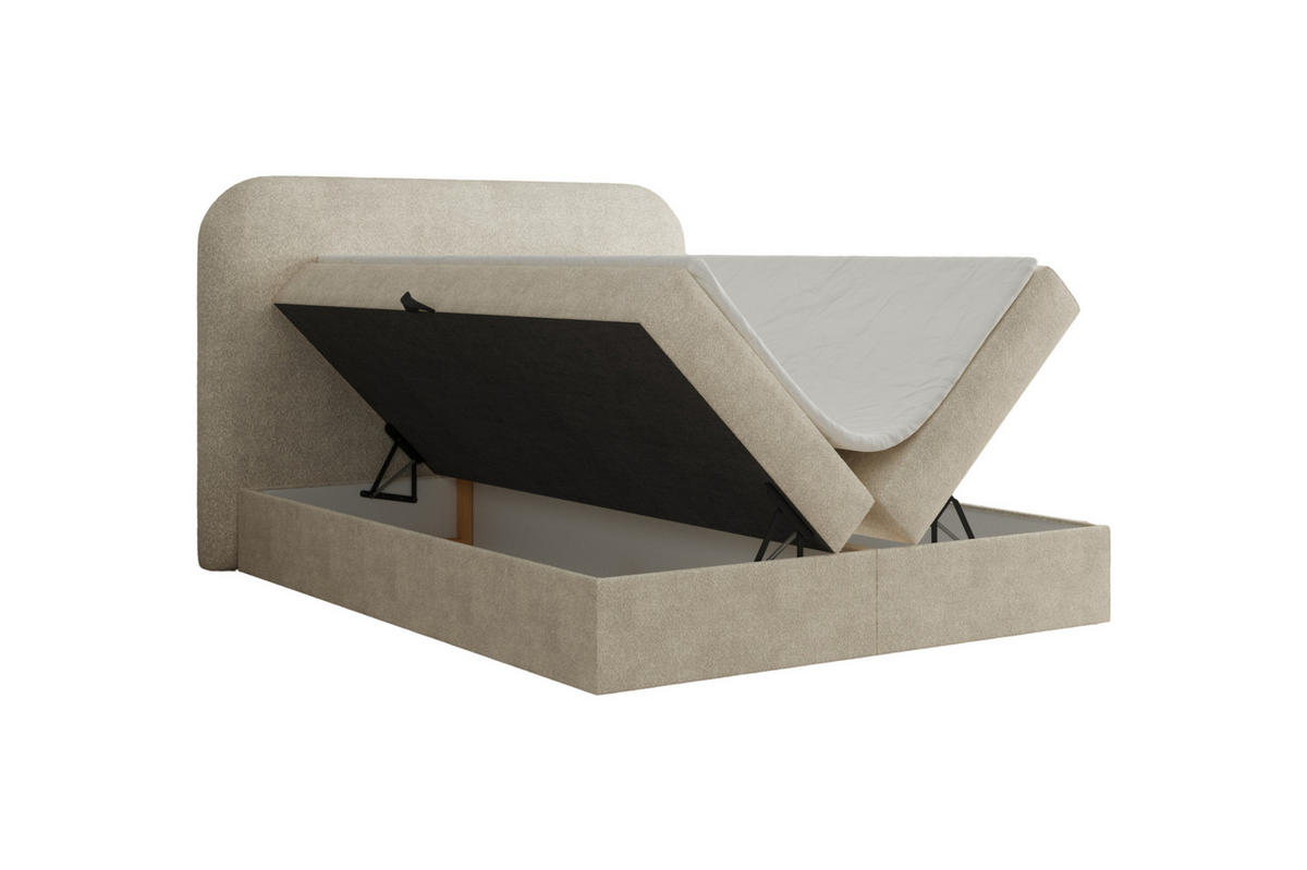 BOXBETT 140x200 - 07 Anthology 3 - Beige - Beige, Holzwerkstoff (140/200cm) - Möblo