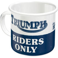 EMAILLE-BECHER 360 ml Triumph Riders Only - Blau/Weiß, Metall (0.36L) - Nostalgic-Art