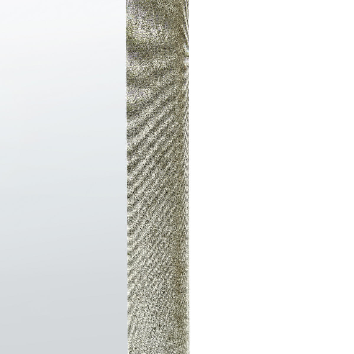 WANDSPIEGEL Samtstoff olivgrün oval 60/90 cm Huriel - Grün, Textil (60/90/3cm) - Beliani