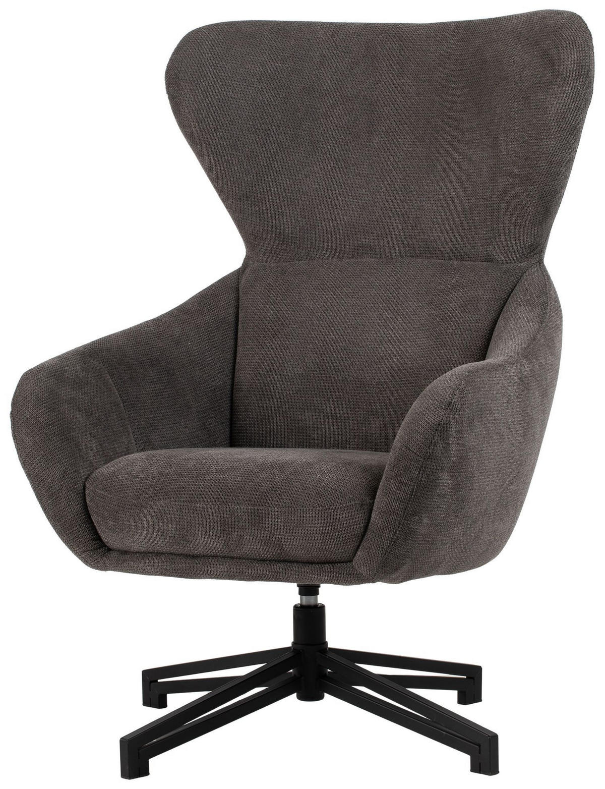 MÖBELSET Couchtisch Fermo und Ohrensessel Marconia dunkelgrau - Dunkelgrau/Schwarz, Holz/Textil (58/45/58cm) - bene living