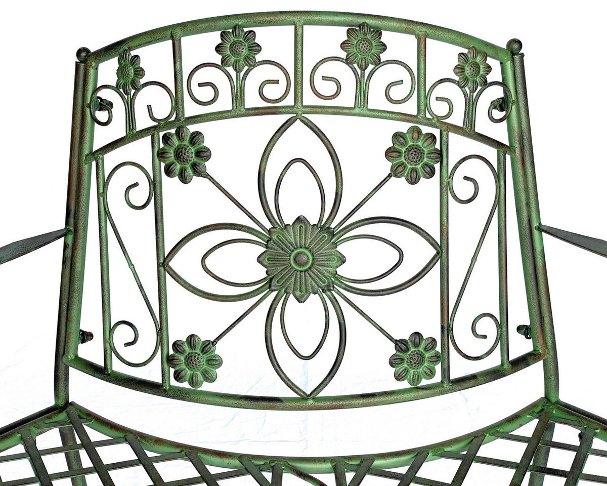 SITZBANK Halbrund Metall Grün 130 cm 96009 - Grün, Metall (130/93/60cm) - DanDiBo