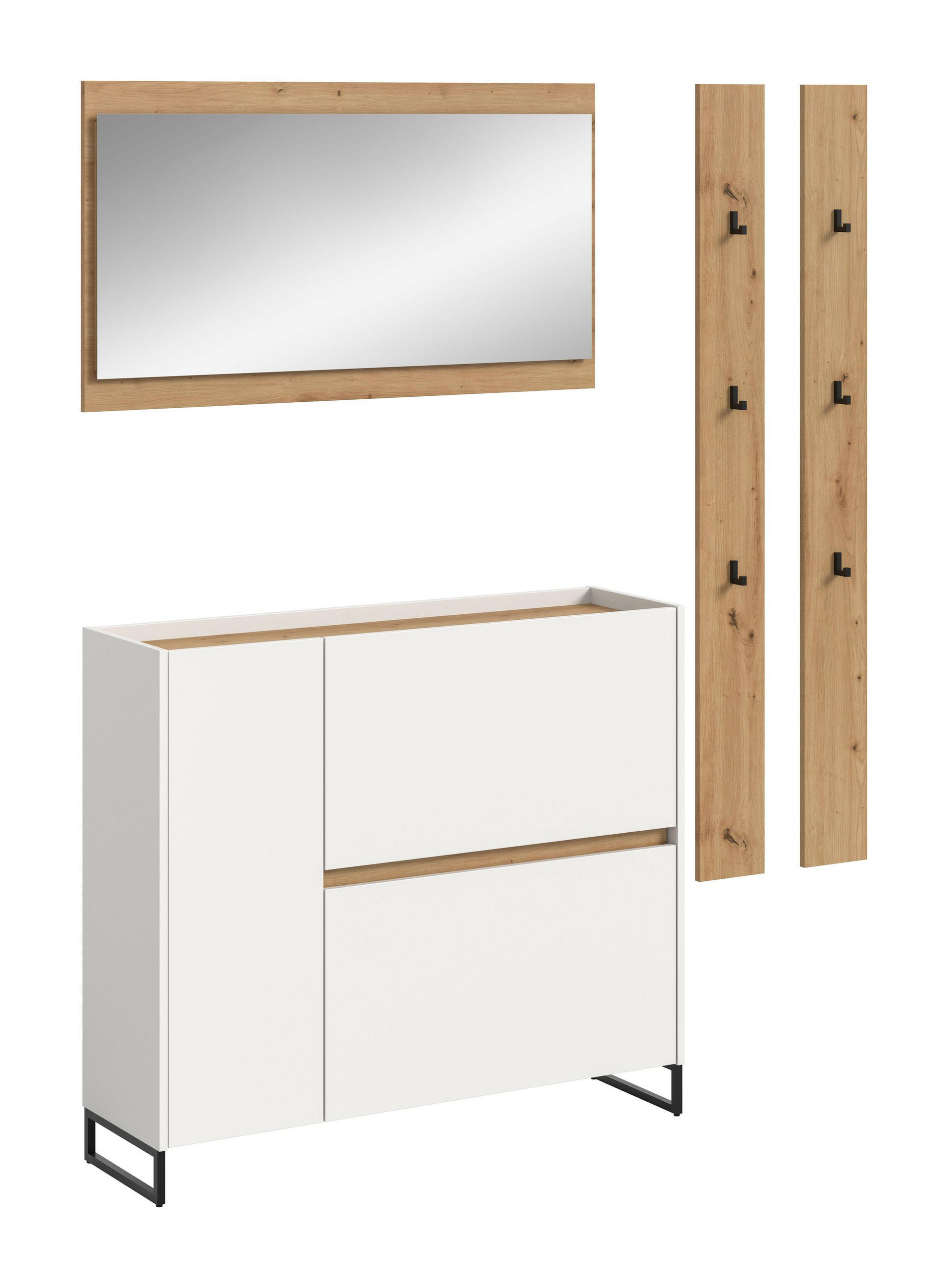 GARDEROBEN-SET DRIVE 4-tlg. (B/H/T: ca. 172/192/32 cm) in Weiß/weiß - Weiß, Holzwerkstoff (172/192/32cm)