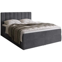 BOXBETT DENVER mit Topper 140x200 Dunkelgrau - Dunkelgrau, Textil (140/200cm) - Bromarkt