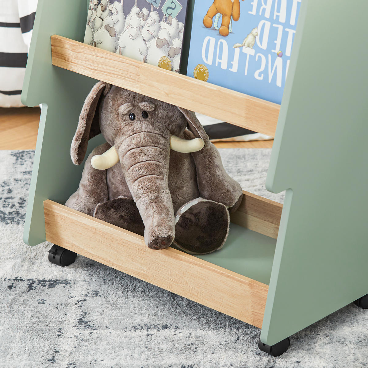KINDERREGAL Grün-Natur - Naturfarben/Grün, Holz/Holzwerkstoff (60/82/36cm) - SoBuy