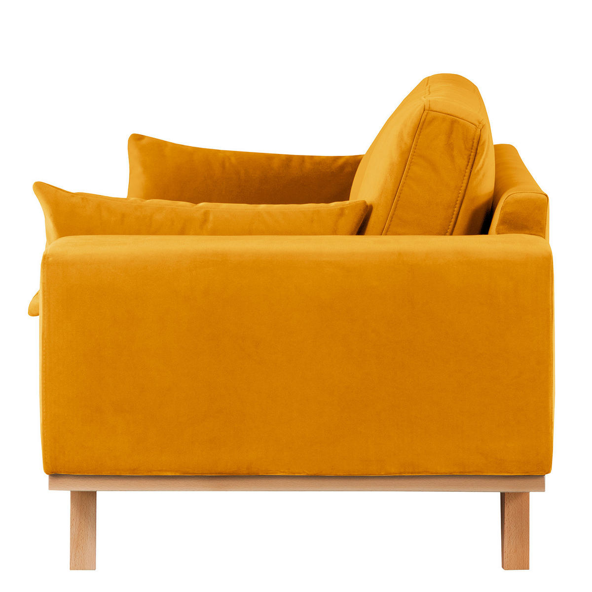 3-SITZER SOFA - Gelb/Buchefarben, Textil (237/81/88cm) - home24