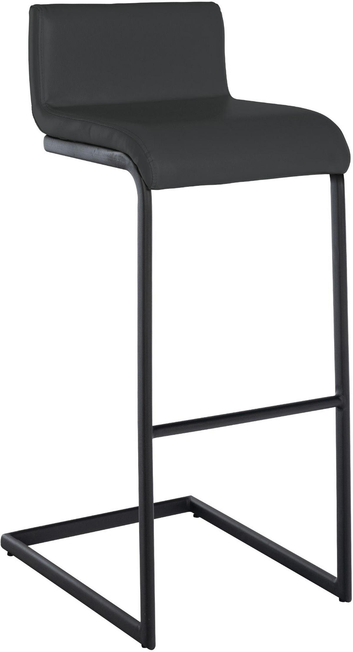 BARHOCKER New Orleans Kunstleder B dunkelgrau - Schwarz/Grau, Kunststoff/Metall (40/96/50cm) - TPFLiving