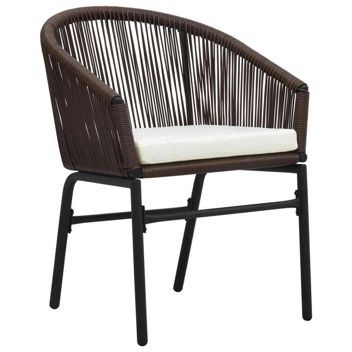 GARTENSTÜHLE 2 Stk. Braun PE-Rattan - Braun, Holz (58/78/58cm) - furnicato