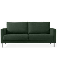 SOFA LUMO, 3-Sitzer, Dunkelgrün - Dunkelgrün/Schwarz, Holz/Holzwerkstoff (198/90/95cm) - KONSIMO®