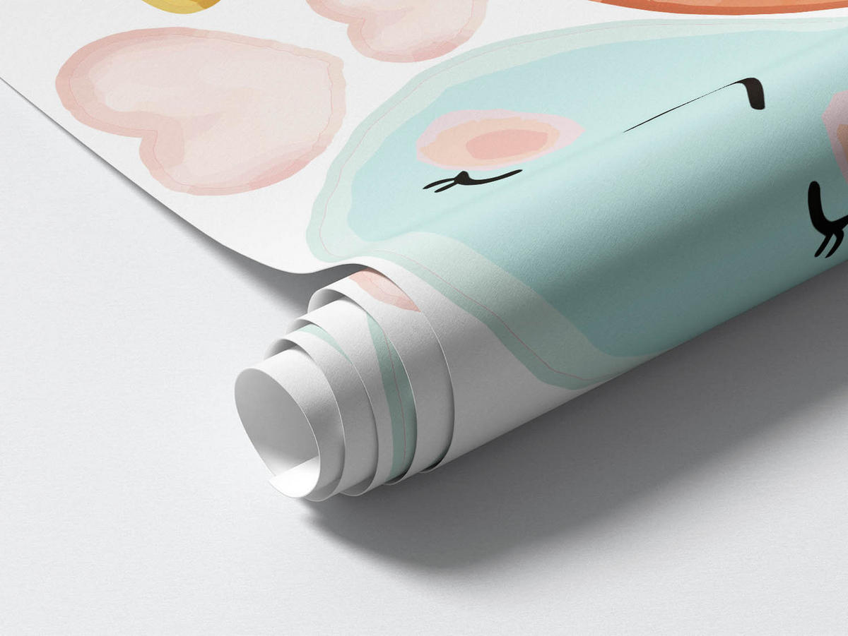 WANDAUFKLEBER 80x88cm - Regenbogen und Sterne - Multicolor, Kunststoff (80/88/0.1cm) - Wallfluent