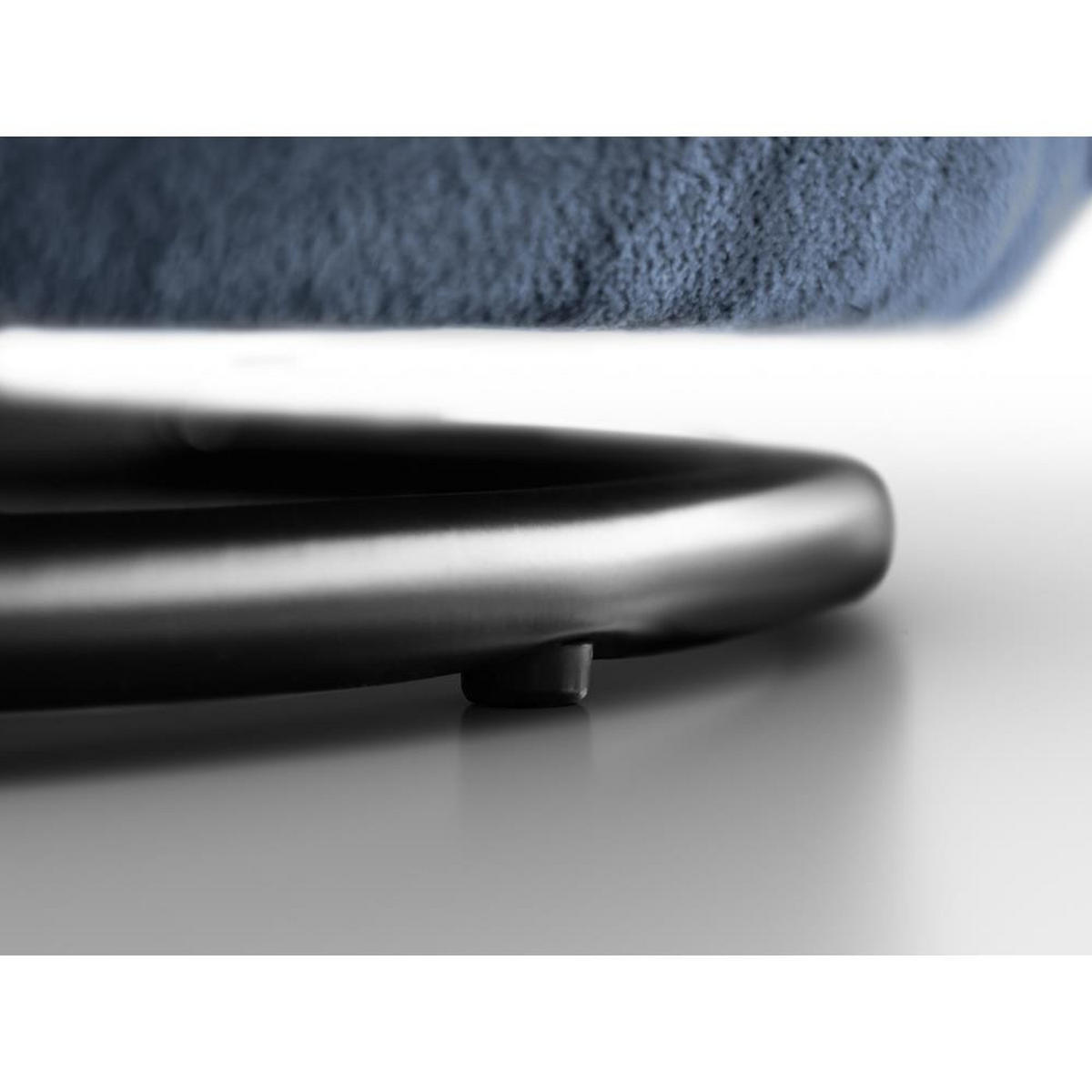 DREHSESSEL Dolce dunkelblau velour - Schwarz/Dunkelblau, Textil (90/83/90cm) - Beautysofa