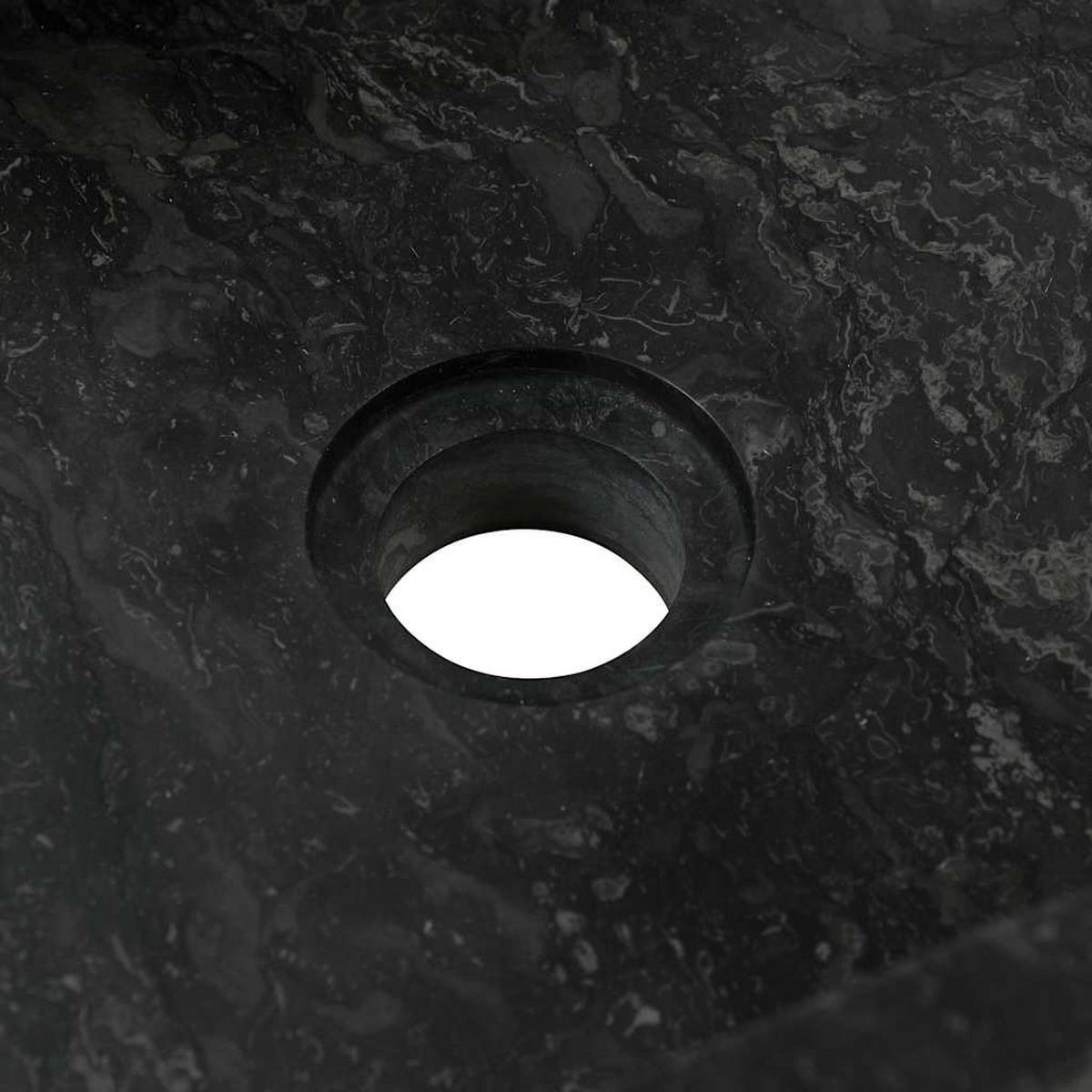 WASCHBECKEN 45/30/12 Cm Marmor Hochglanz-Schwarz - Schwarz, Stein (30/12/45cm) - vidaXL