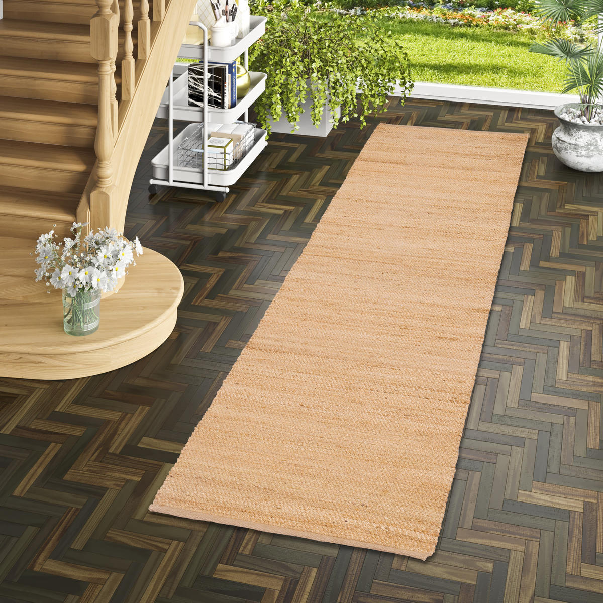 NATURFASER TEPPICH LÄUFER JUTE SALSA - Braun, Textil (80/150cm) - Pergamon