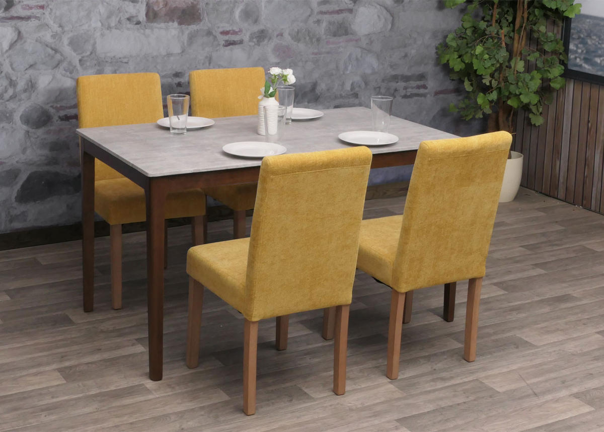 ESSZIMMERSTUHL Gelb 4er-Set - Gelb, Textil (42/90/50cm) - MCW