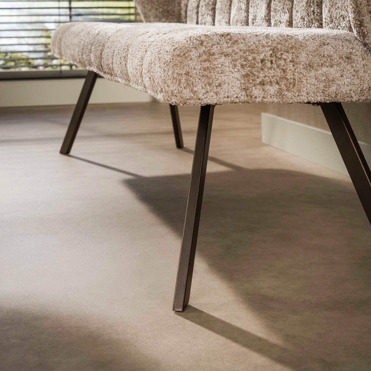EETKAMERBANKEN Raster Beige 58/180/81 cm - Beige, Textil (180/81/58cm) - Hoyz Collection