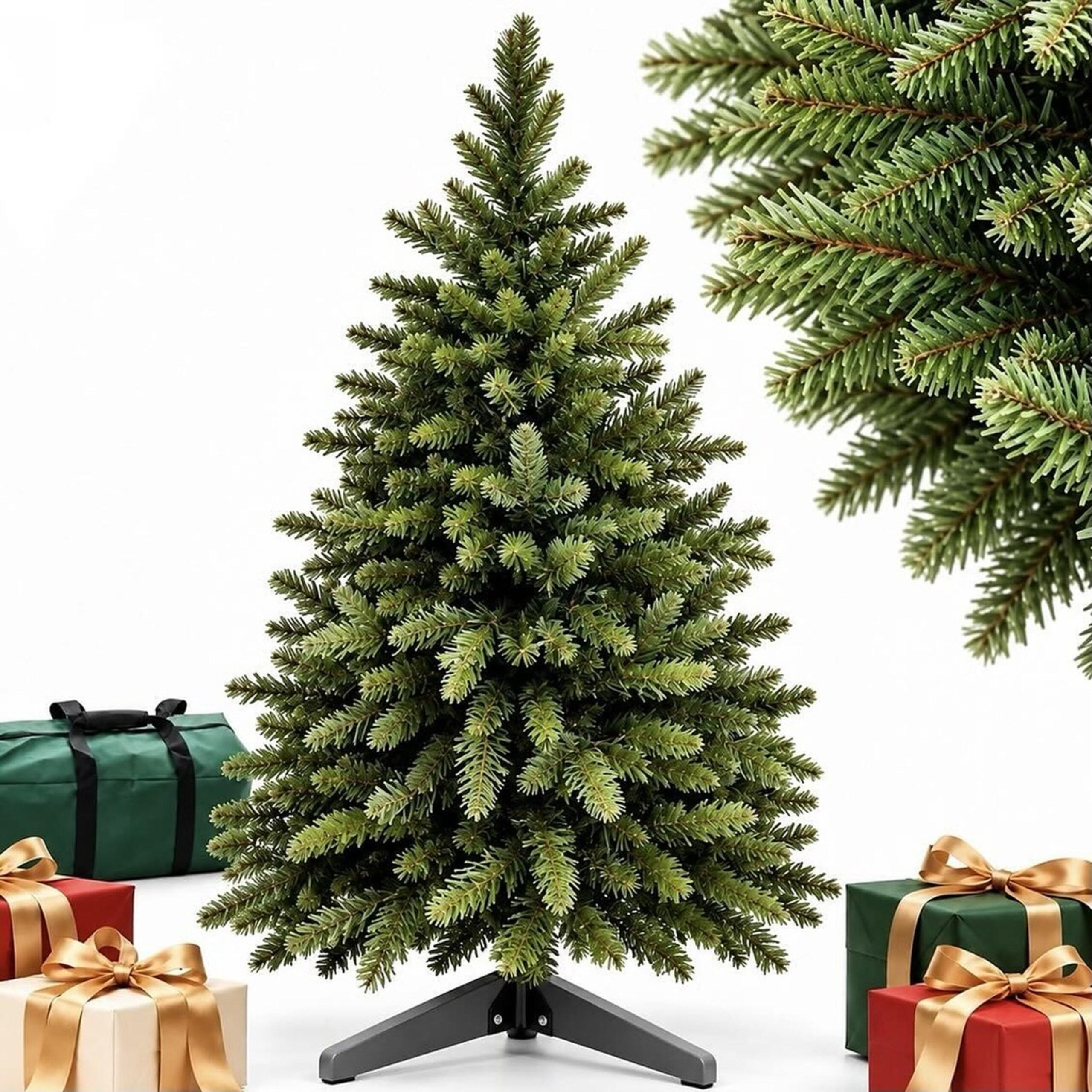 WEIHNACHTSBAUM Grün künstlich Nordmanntanne 120 cm - Dunkelgrün, Holz/Kunststoff (120cm) - Relaxdays