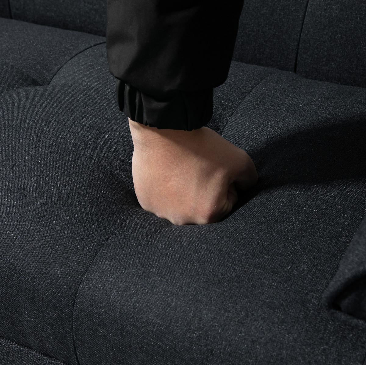 SCHLAFSOFA 3-Sitzer mit Klapptisch 181 cm Grau - Grau, Holzwerkstoff (181/78/77cm) - Meubliv