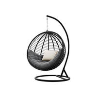 HÄNGESESSEL Amara - Schwarz/Grau, Metall (111/195/105cm) - MIRJAN24