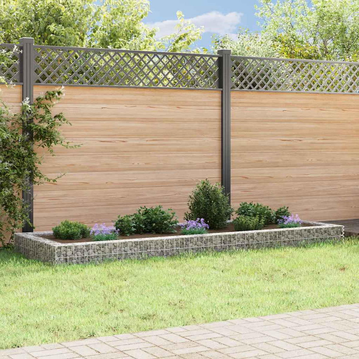 GABIONEN-HOCHBEET Verzinkter Stahl 300x100x20 cm - Silberfarben, Metall (300/20/100cm)