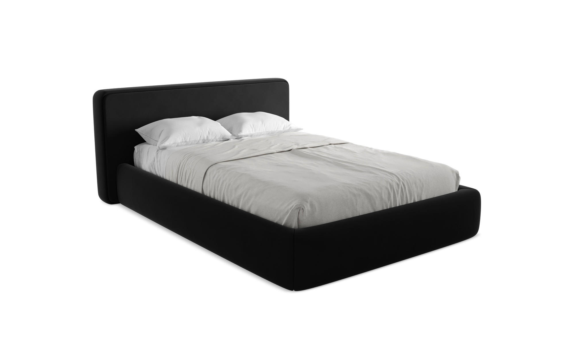 POLSTERBETT mit Bettkasten und Lattenrost 180x225 Schwarz - Schwarz, Kunststoff/Textil (140/200cm) - Makamii