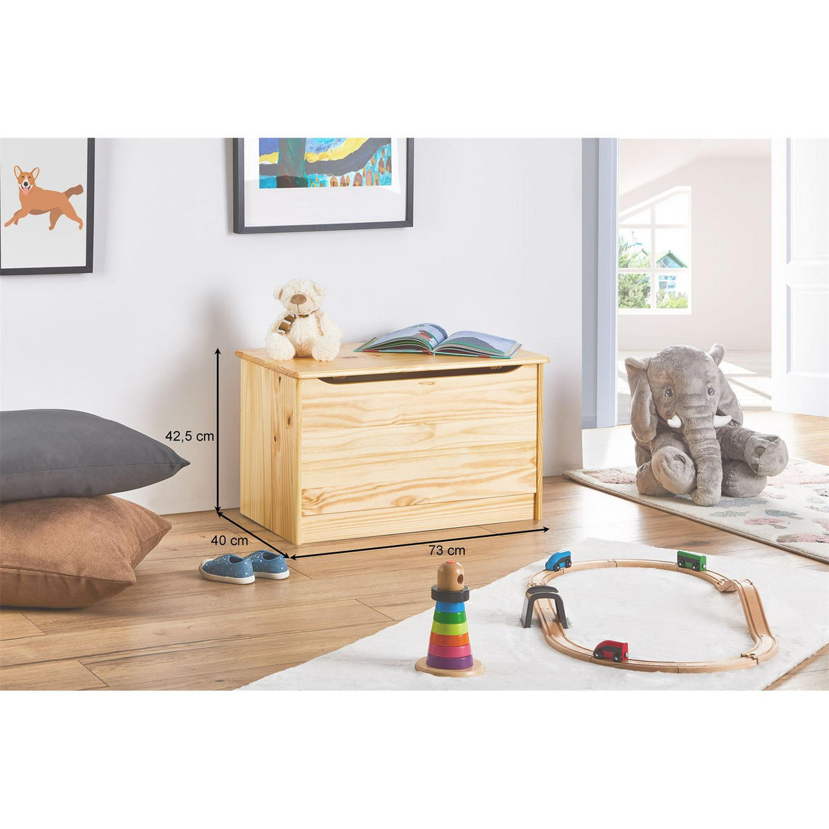 SPIELZEUGTRUHE HANNAH natur - Naturfarben, Holz (73/45/40cm) - IDIMEX