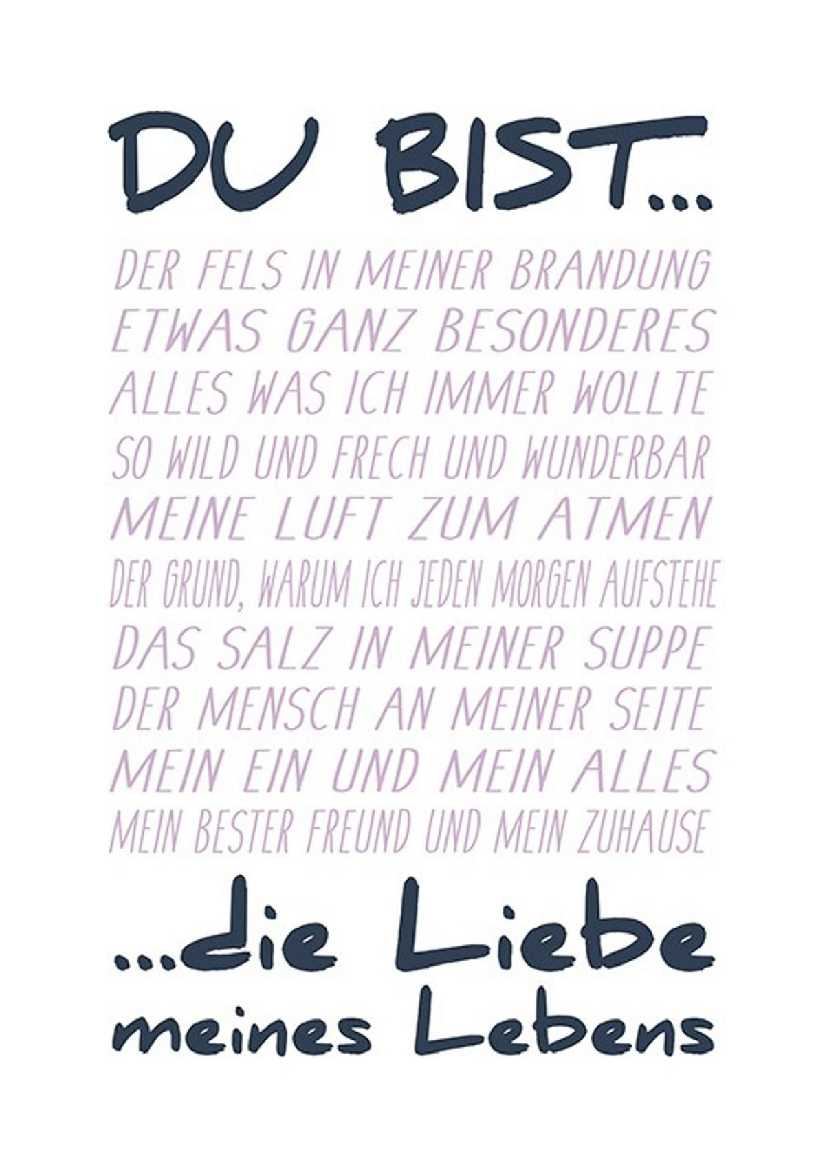 POSTER DIN A4 21x29,7 cm Spruch Liebe - Weiß, Papier (21/29.7/2cm) - artissimo