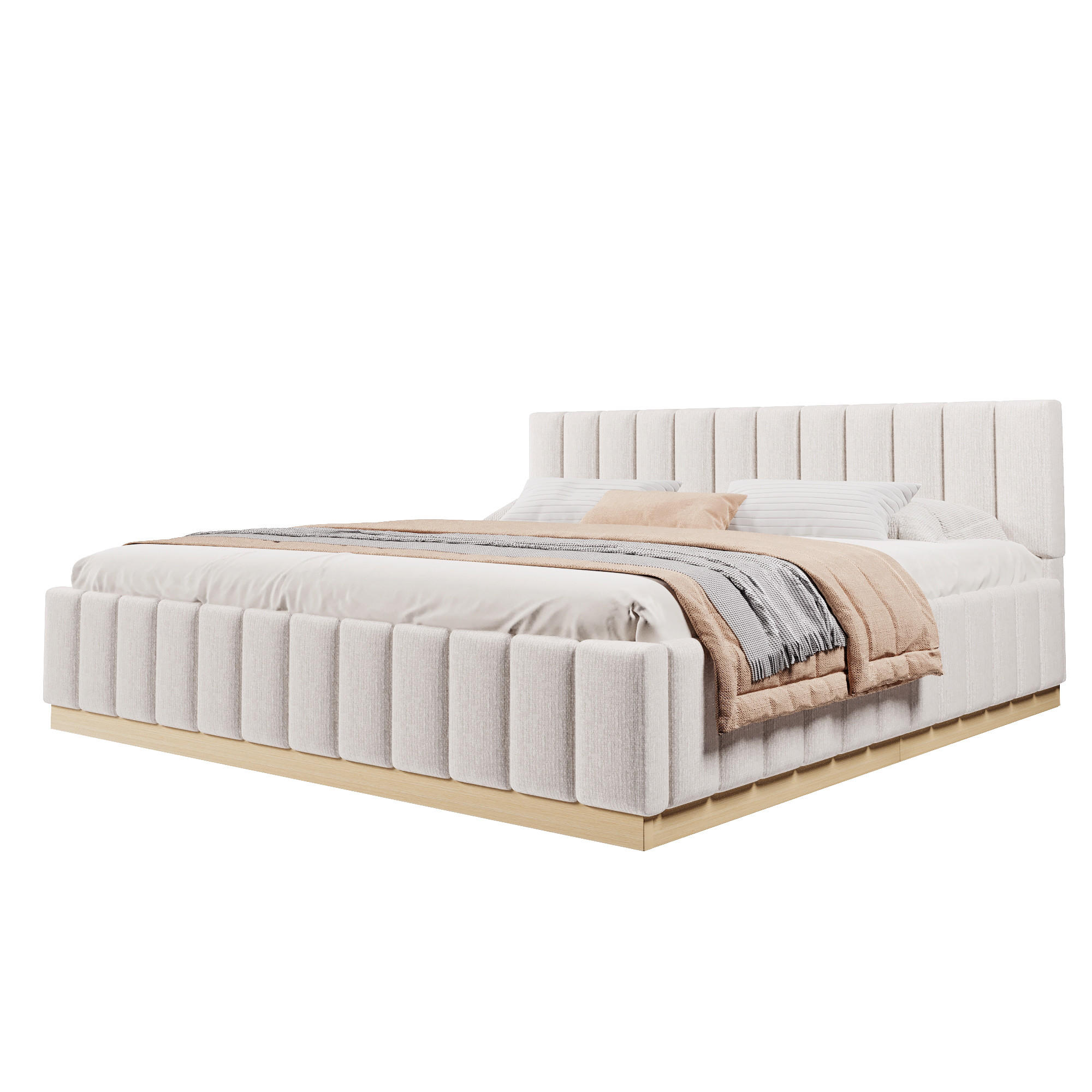 POLSTERBETT 180x200cm Lattenrost Chenille Beige - Beige, Holzwerkstoff (180/200cm) - FLIEKS
