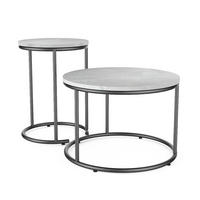 COUCHTISCH-SET Ottawa Marmor Weiß 55 x 55 cm 2 Teile - Weiß Hochglanz, Holzwerkstoff (55/55/34.5cm) - Vicco