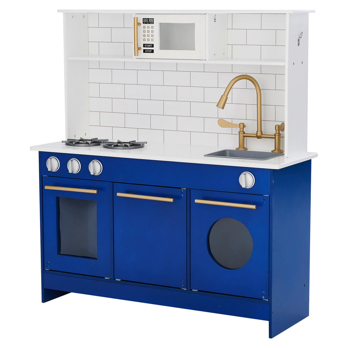 KINDERKÜCHE, Blau, 95cm - Blau, Holz (86.4/29.8/94.6cm) - Teamson Kids