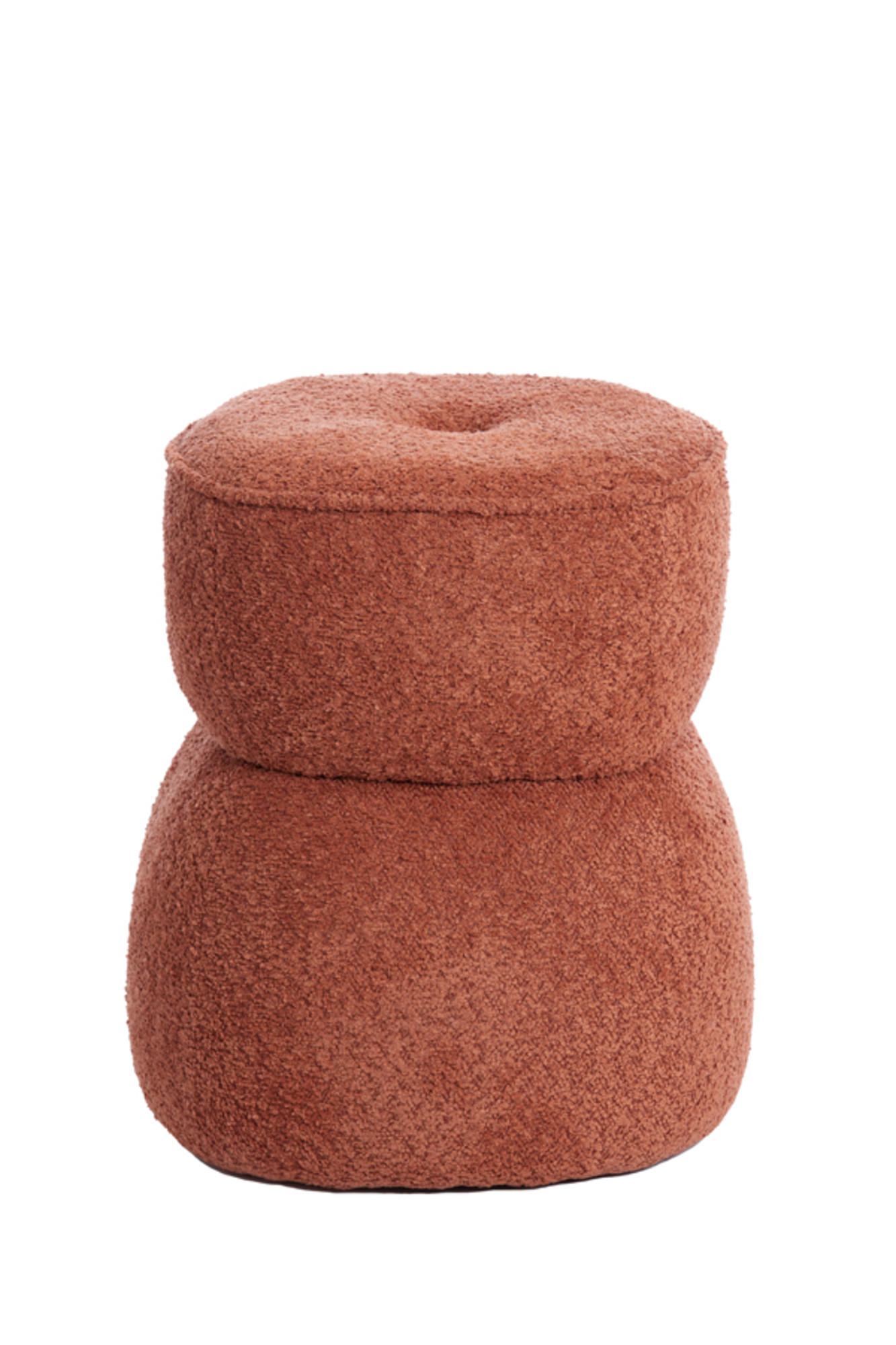 SITZPOUF Leyla Orange Ø40/46 cm - Orange, Holz (40/46/40cm) - Light & Living