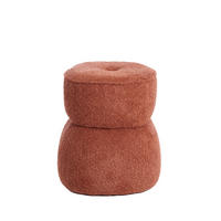 SITZPOUF Leyla Orange Ø40/46 cm - Orange, Holz (40/46/40cm) - Light & Living