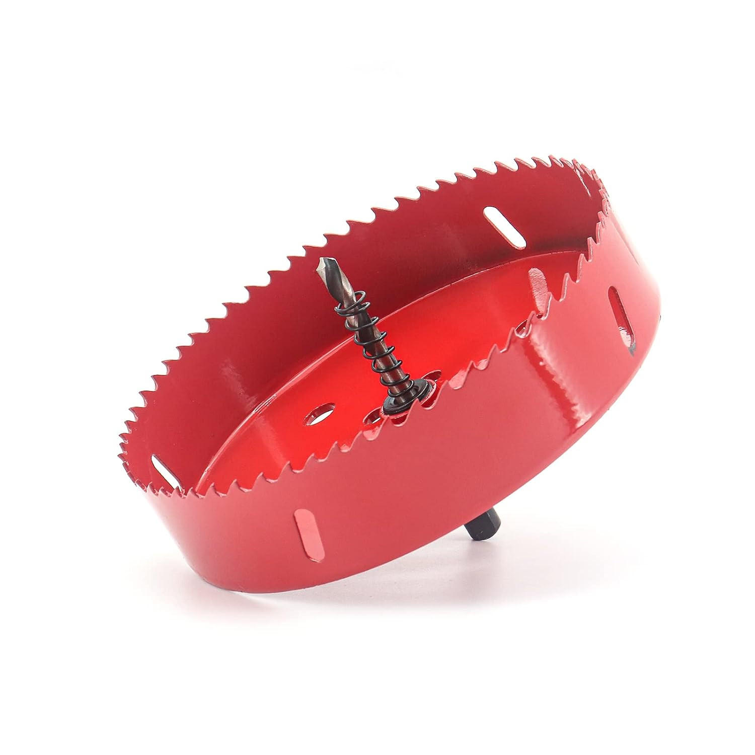 LOCHSÄGE - 150 mm - mit Zentrierbohrer, geeignet für Holz, Plattenwerkstoffe, Kunststoff und Gipskarton. - Rot, Metall (15/15/5.7cm) - DCA