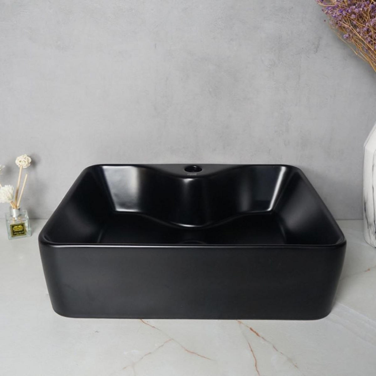 WASCHBECKEN, schwarz 48/38/14 cm - Schwarz, Keramik (48/14/38cm) - Rebiko