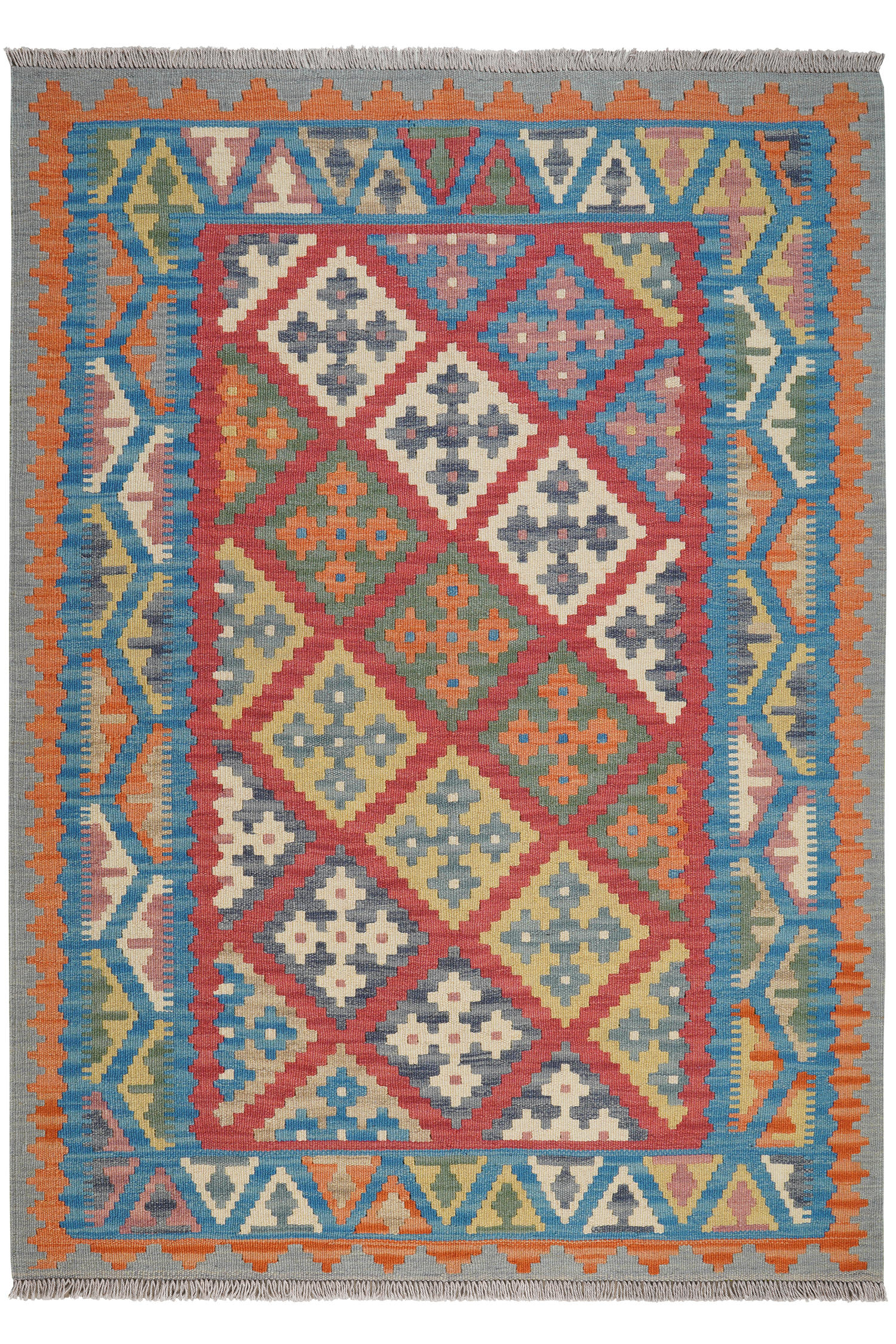 HANDWEBTEPPICH Kelim Gashgai Rot 177/127 cm Schurwolle - Rot, Textil (127/177cm) - Looma