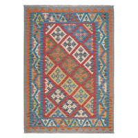 HANDWEBTEPPICH Kelim Gashgai Rot 177/127 cm Schurwolle - Rot, Textil (127/177cm) - Looma