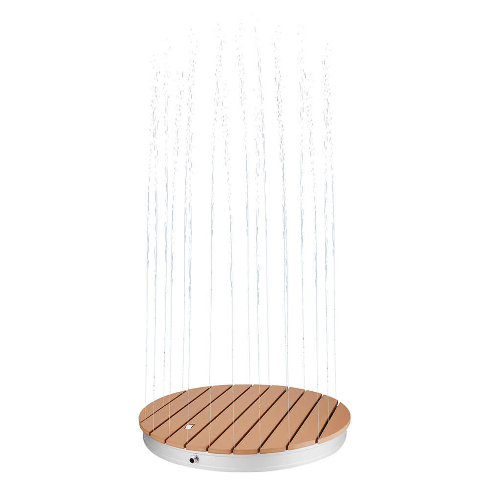 BODENDUSCHE CALIA - Teak - Teakfarben, Holzwerkstoff/Metall (70.5/8/70.5cm) - Home Deluxe